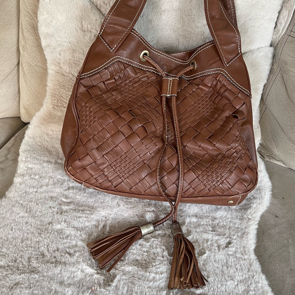 Lancel Woven Braided Leather Hobo Tote - Picture 5 of 16